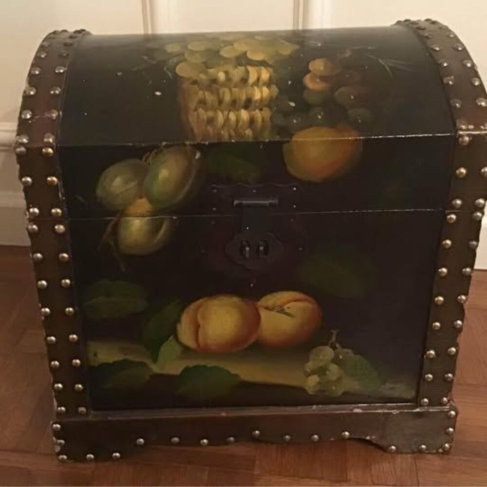 Hand painted small decor trunk